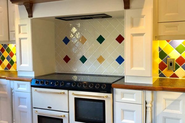 eyecatching tile oven in kitchen