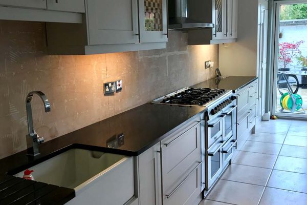 matte grey kitchen cupboards and oven