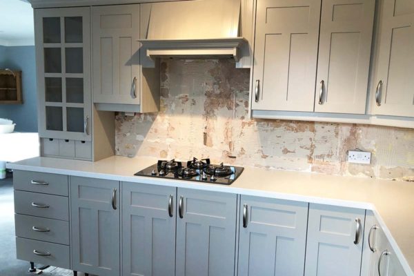 light grey cupboards drawers and oven