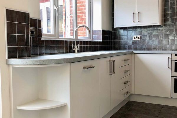 White kitchen corner unit
